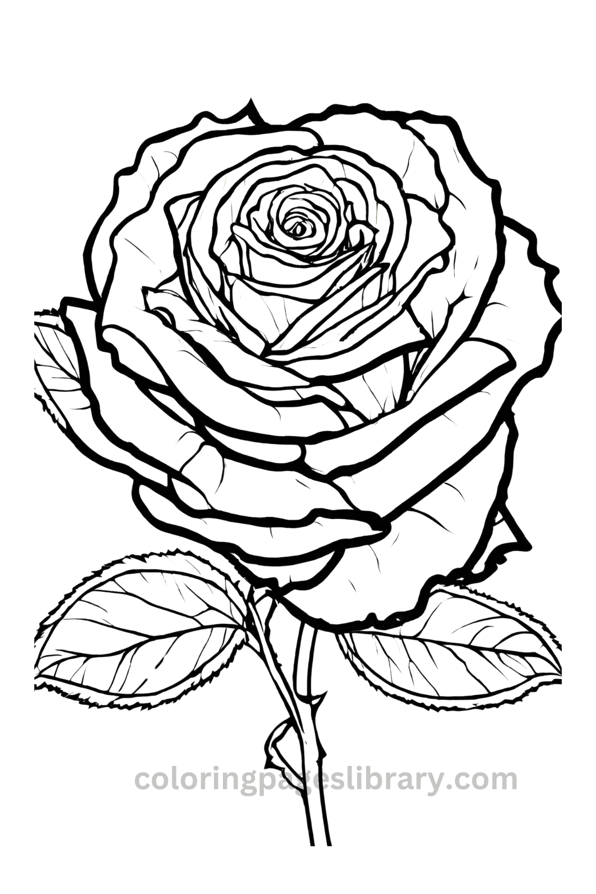 Easy Rose coloring page