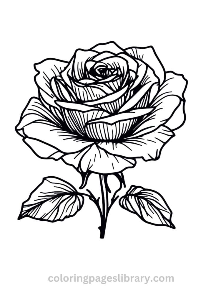 Free Rose Coloring pages For Adults