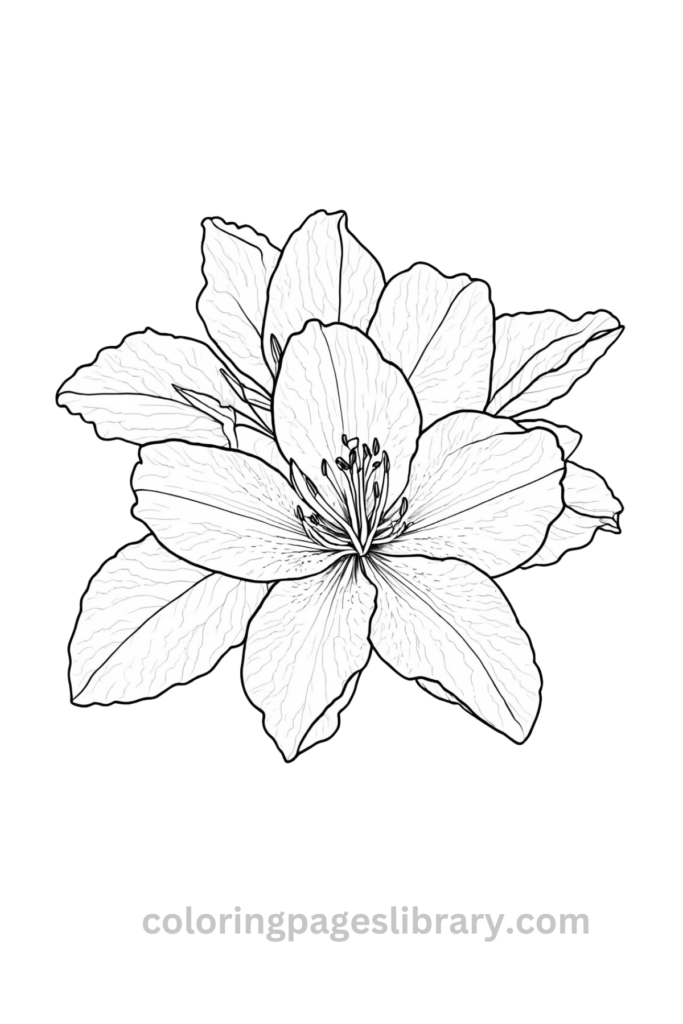 Easy Azalea coloring page