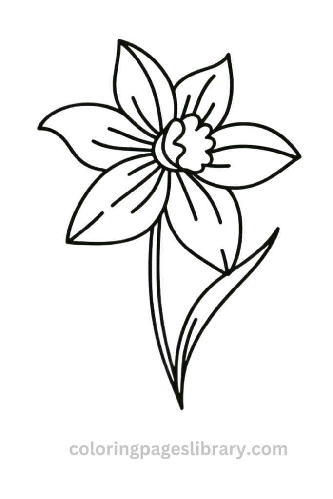 Easy Daffodil coloring page