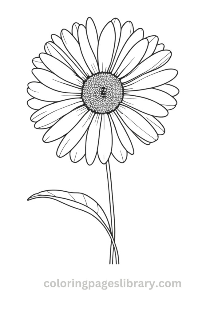 Easy Daisy coloring page