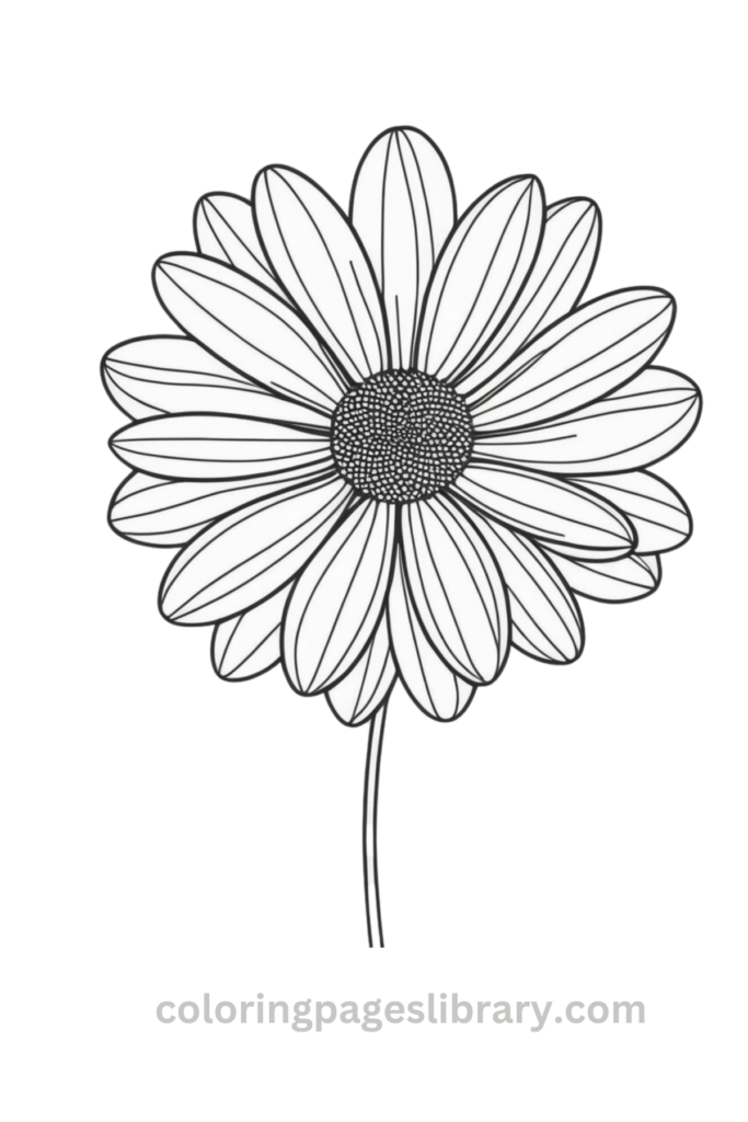 Easy Daisy coloring sheet