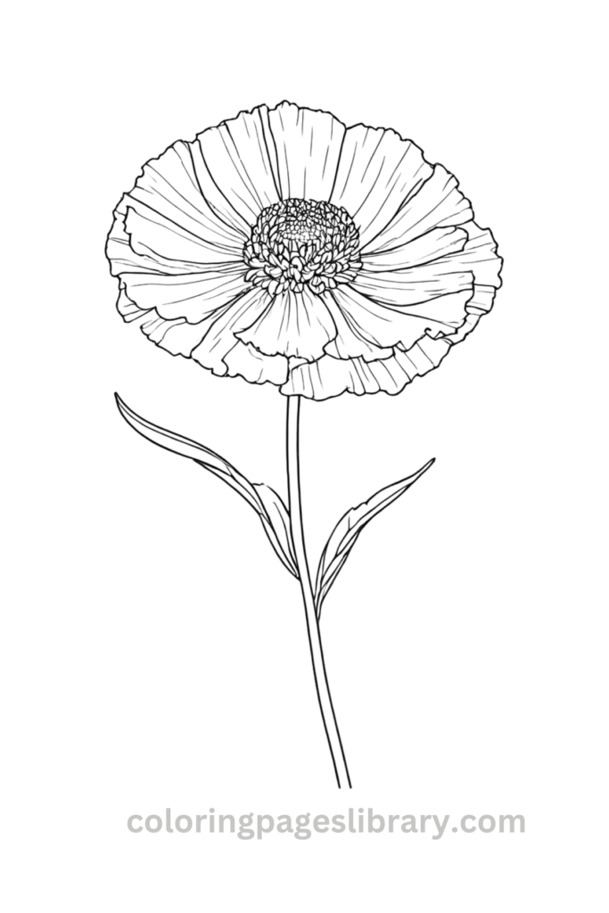 Easy and simple Marigold coloring sheet