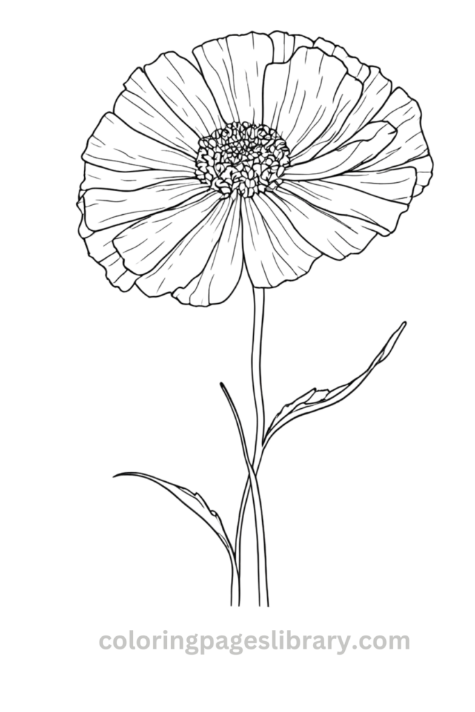 Free Marigold coloring page for kids