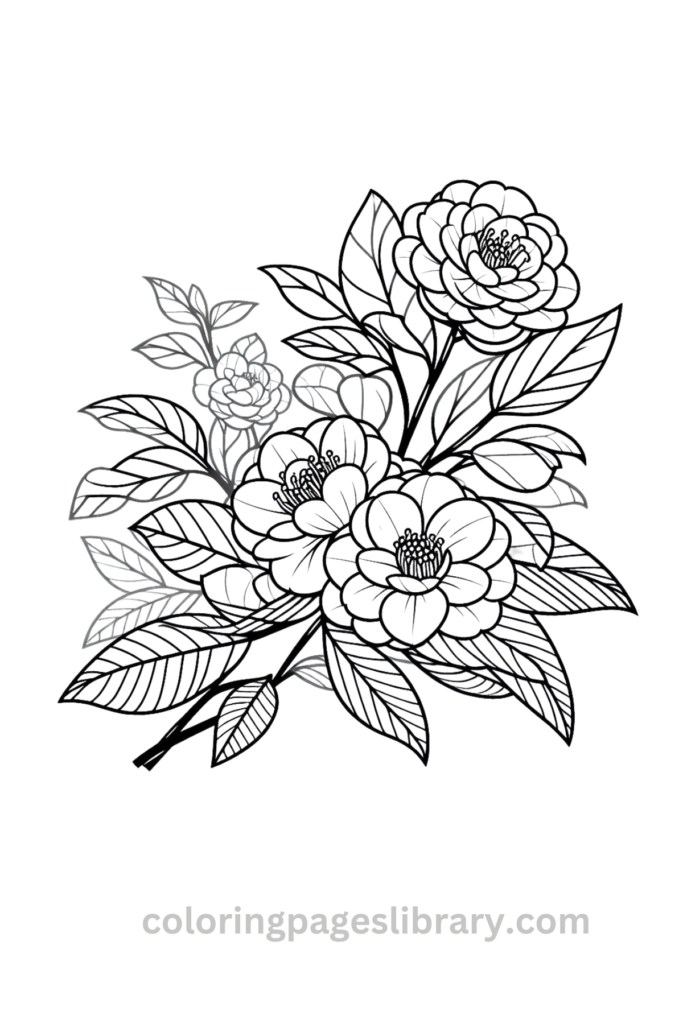 Free Printable Camellia Coloring Pages For Kids