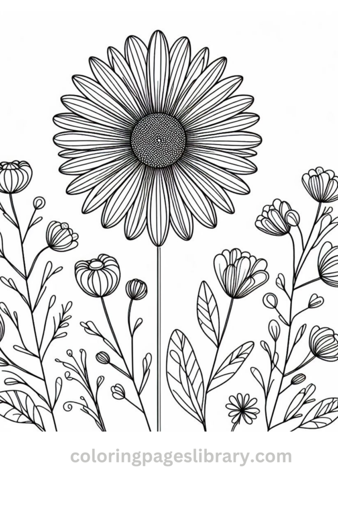 Free printable Daisy coloring page for kids