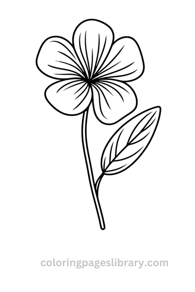 Line art Violet coloring page for children