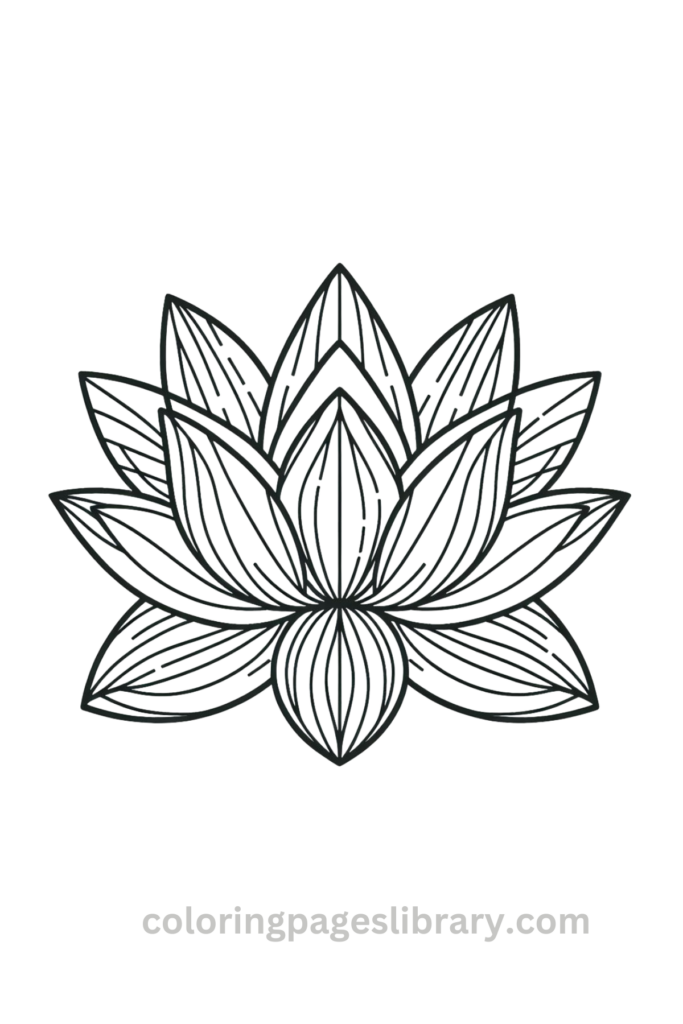 Printable Lotus flower coloring page for children