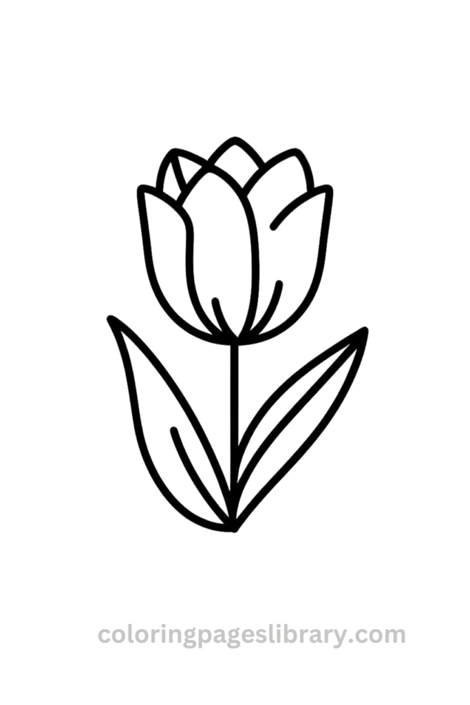 Printable Tulip coloring page for children