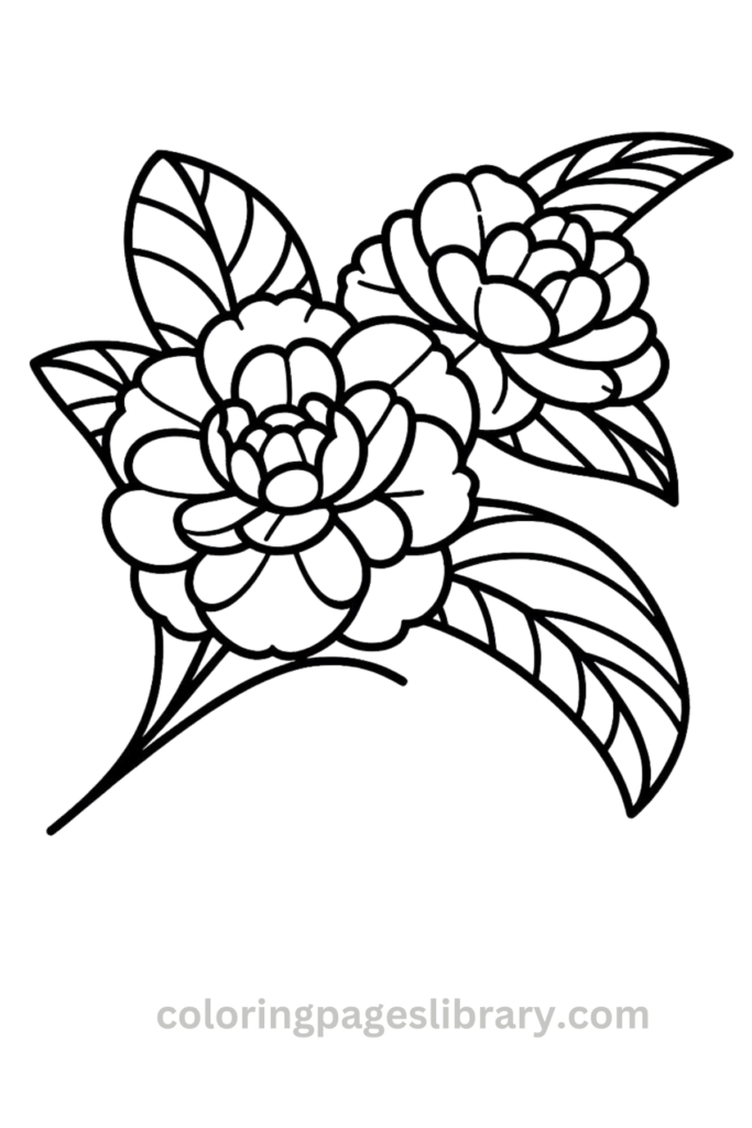 Simple Camellia coloring page