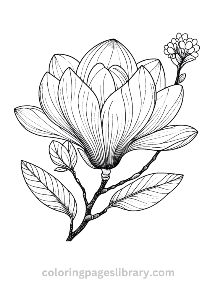 Simple Magnolia coloring sheet