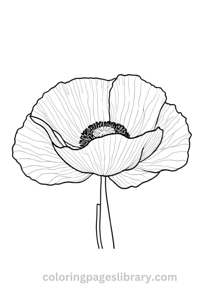 Simple Poppy coloring sheet
