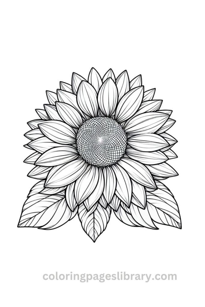 Simple Sunflower coloring sheet