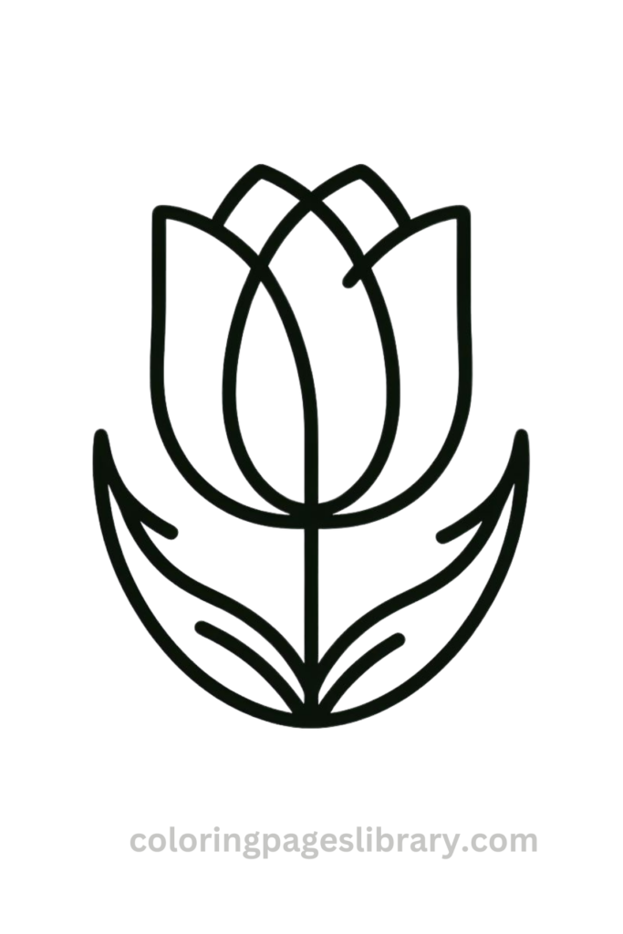 Simple Tulip coloring sheet