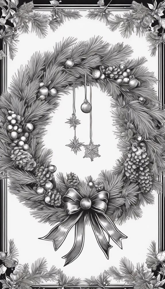 colorful christmas wreath art