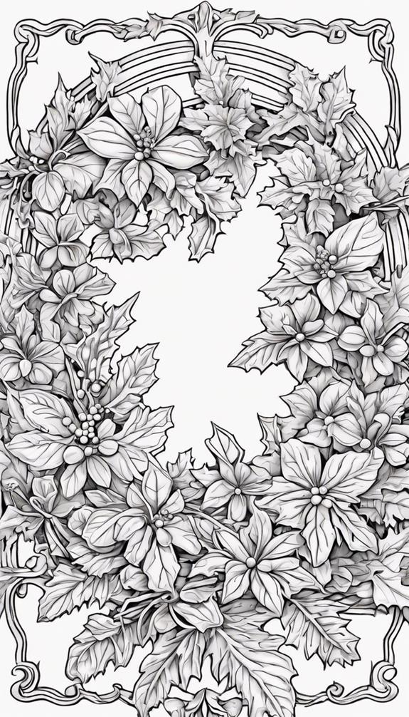 coloring page christmas wreath