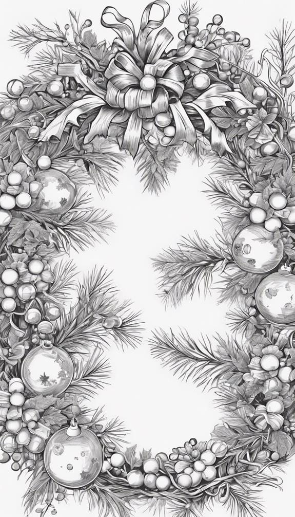 coloring page wreath decor