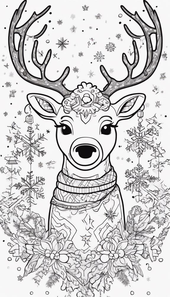 cute reindeer coloring page