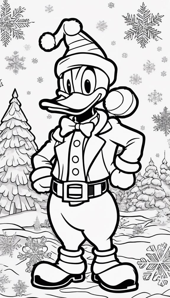 donald duck santa coloring