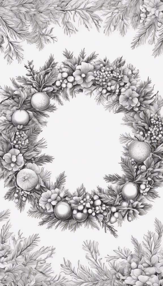 floral christmas wreath coloring