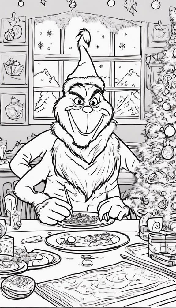 grinch christmas cards coloring