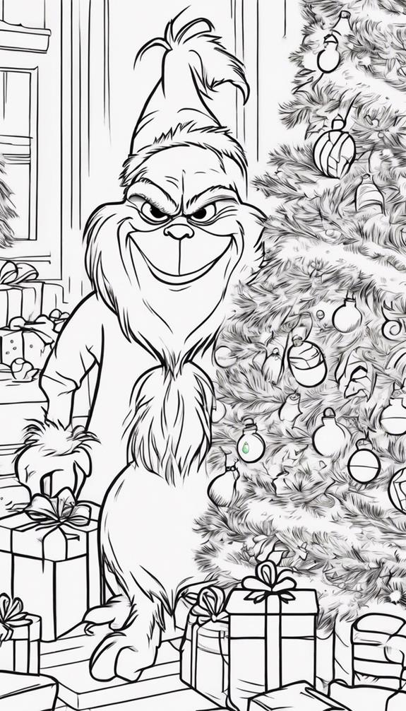 grinch christmas tree coloring