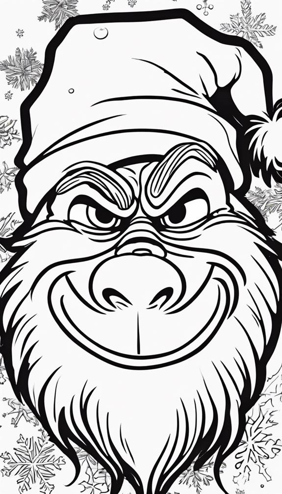 grinch santa hat coloring