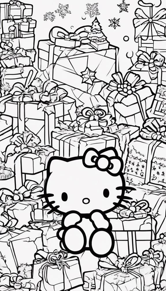 hello kitty christmas coloring