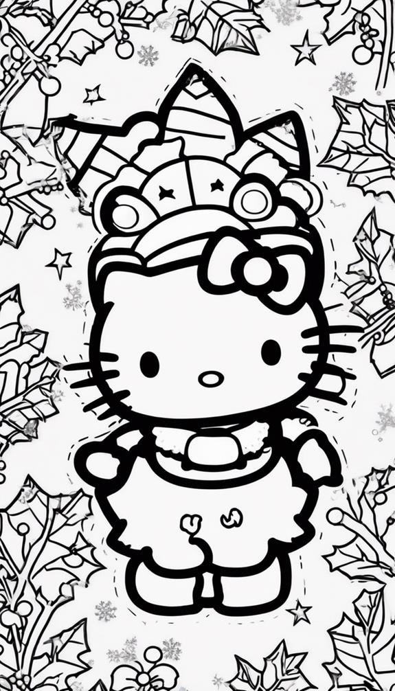 hello kitty christmas coloring