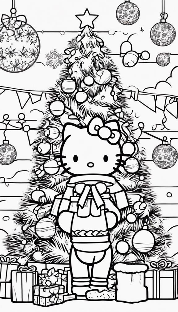 hello kitty christmas coloring