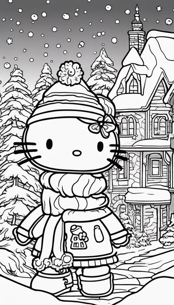 hello kitty winter coloring