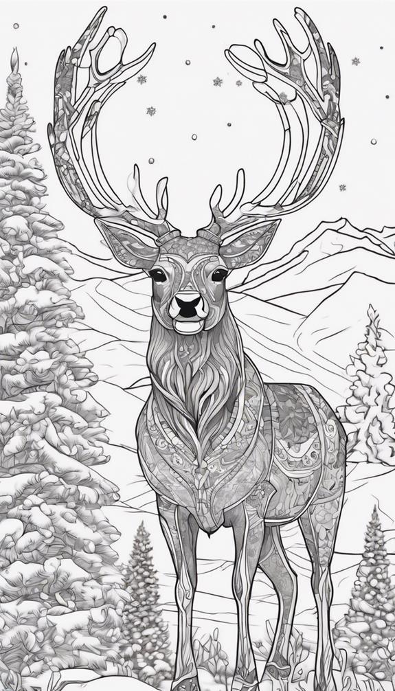 intricate adult reindeer coloring