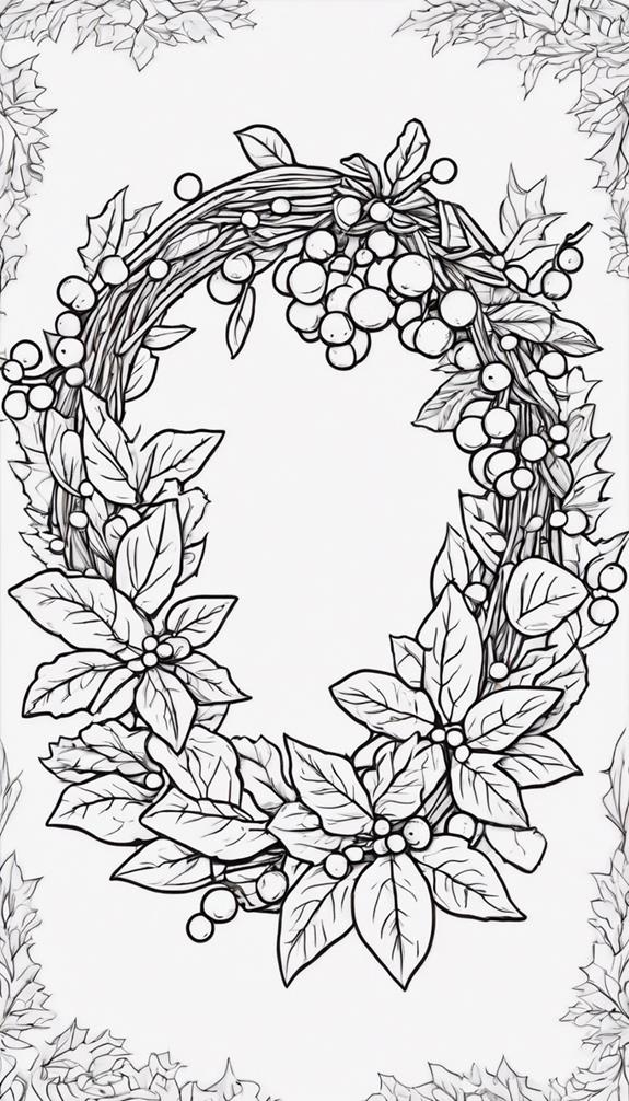 kids christmas wreath coloring