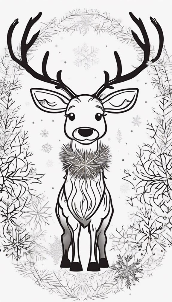 kids reindeer coloring page