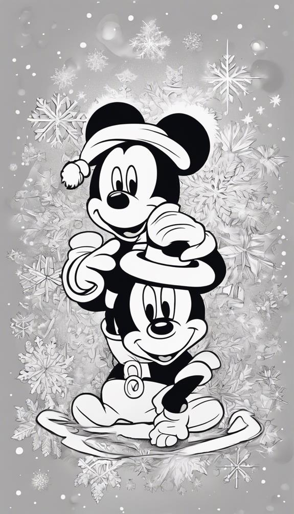 mickey mouse christmas coloring page