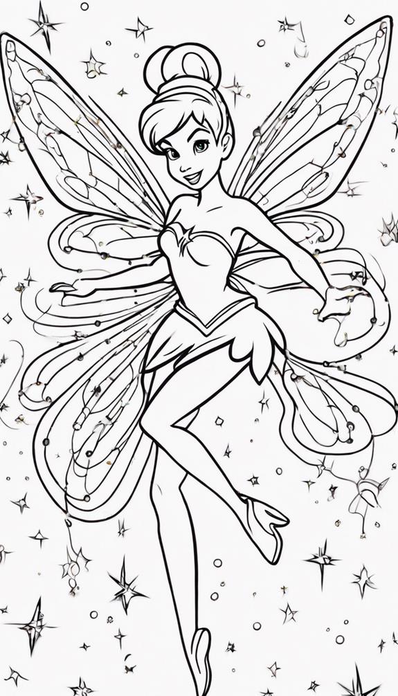 tinker bell christmas coloring page
