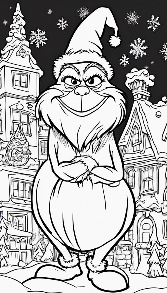 12 Grinch Christmas Coloring Pages - Whoville Grinch Coloring Activity
